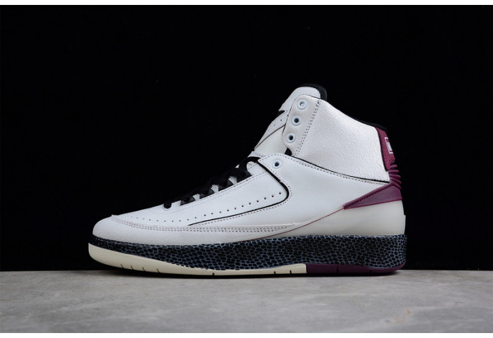 ow x nike air jordan 2 mid sp grey burgundy dj4375-160