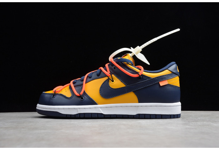 nike dunk low ow university gold midnight navy ct0856-700