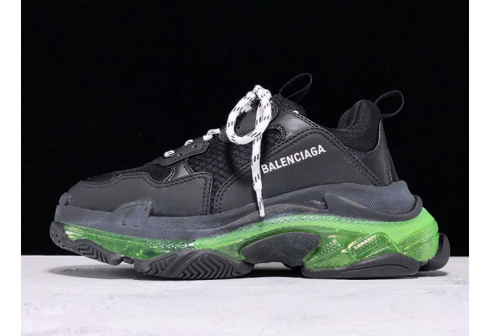 balenga triple s clear sole balck and green 541624 w09o1 3861