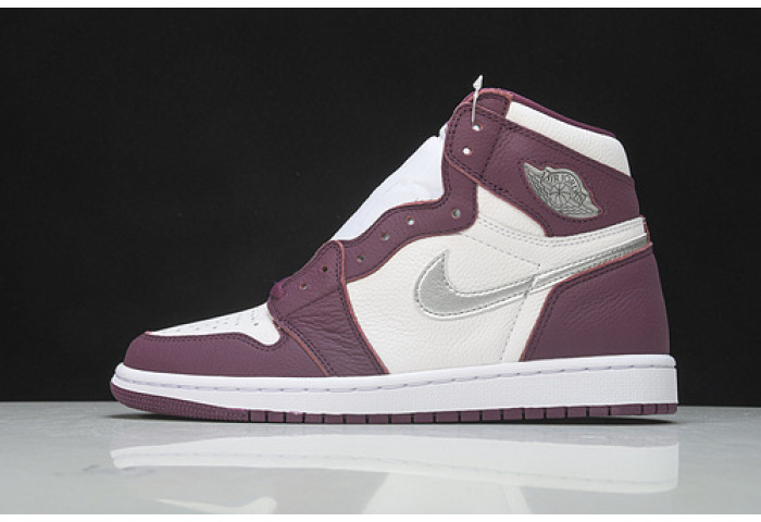 air jordan 1 high og “bordeaux” bordeaux/white-metallic silver 555088-611