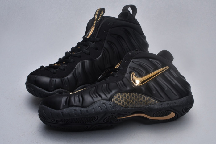 nike air foamposite pro black metallic gold 624041-009