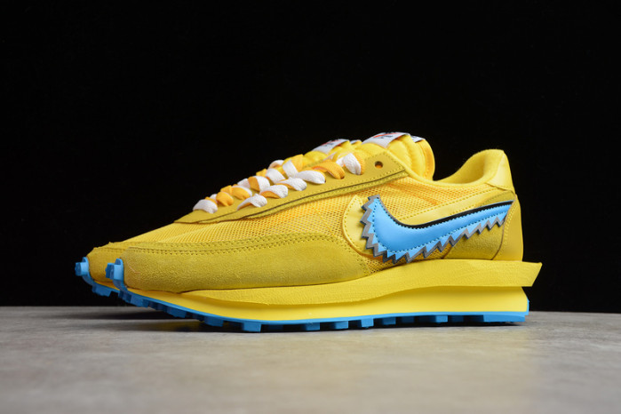 nike ld waffle x sacai blue yellow unisex running shoes bv5378-8000