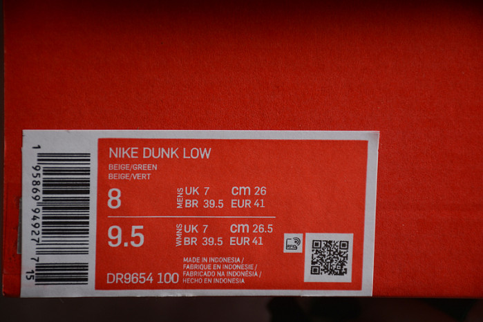 nike dunk low "lottery" green dr9654-100