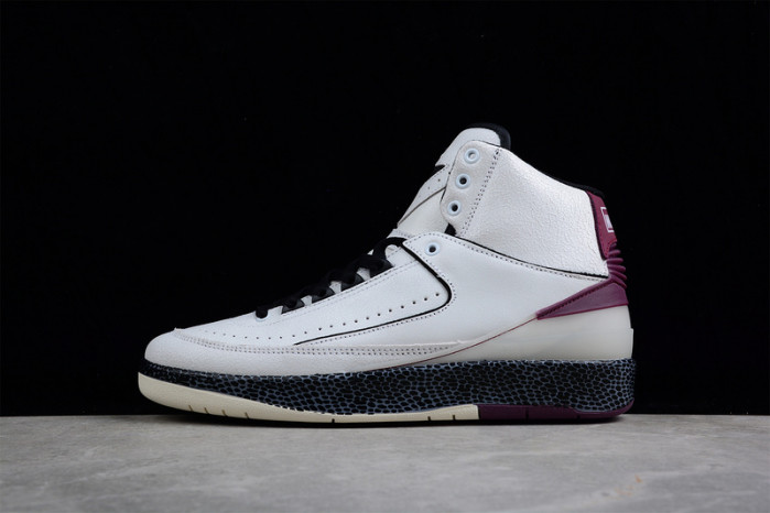 ow x nike air jordan 2 mid sp grey burgundy dj4375-160