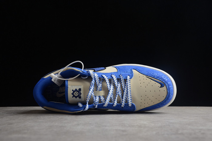 nike dunk low jackie robinson 75 yrs beige white royal blue  dy2203-400