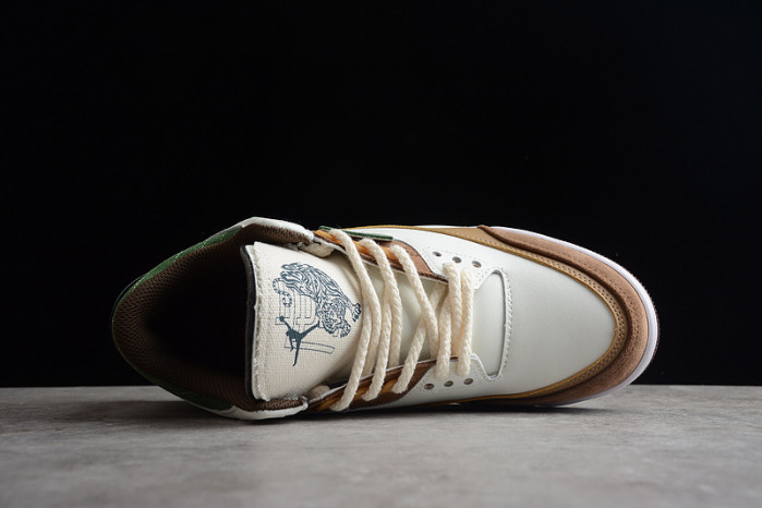 air jordan 3 retro se white dark brown green shoes   398614-500