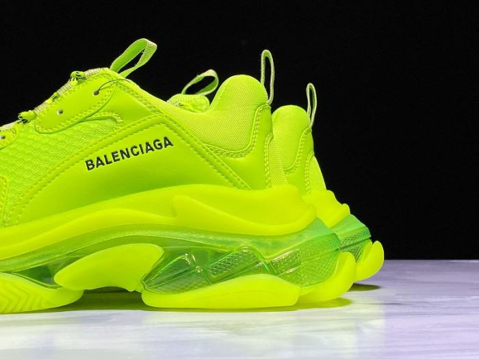 balenga triple s neon fluo yellow clear sole 541624 w09ol 3809