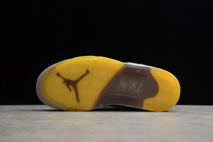 2020 ow x air jordan 5 grey/green-white ct8480-105