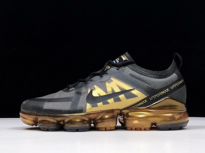 nike air vapormax 2019 black metallic gold ar6631-002