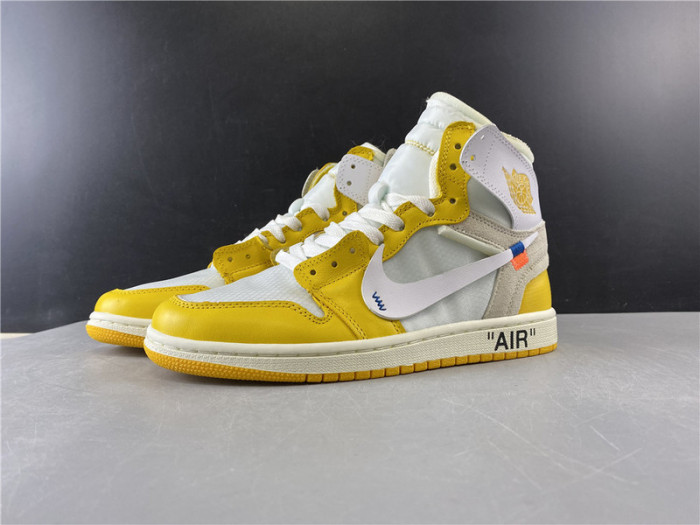ow x air jordan 1 retro high og ''canary yellow'' aq0818 149