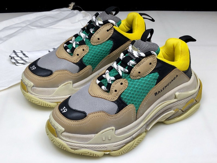 balenga triple s beige green yellow 483513 w06e3 7070