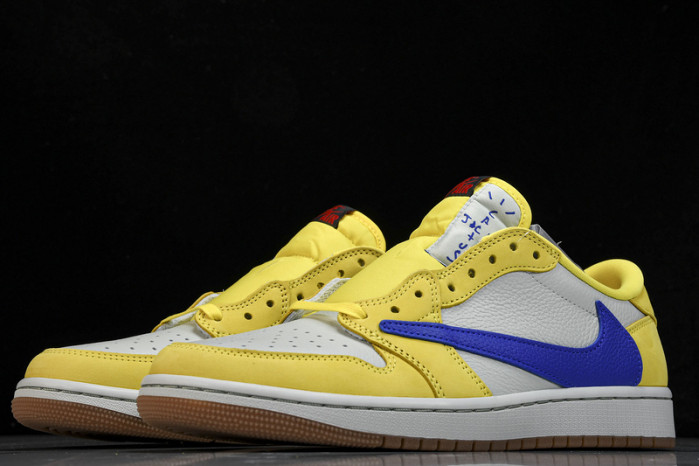 travis scott x air jordan aj 1 low“canary”   dz4137-700