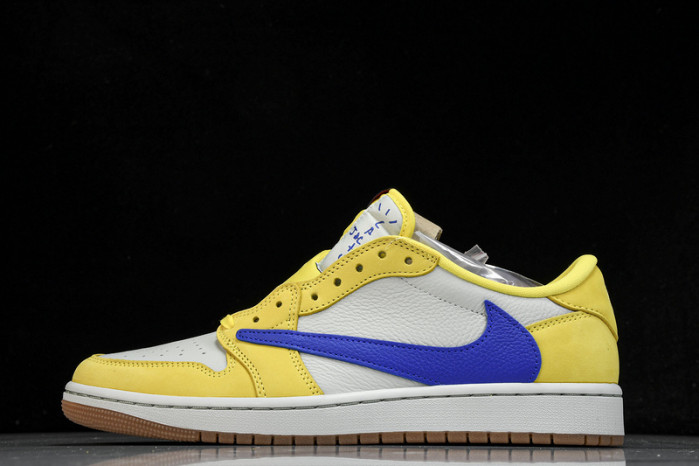 travis scott x air jordan aj 1 low“canary”   dz4137-700