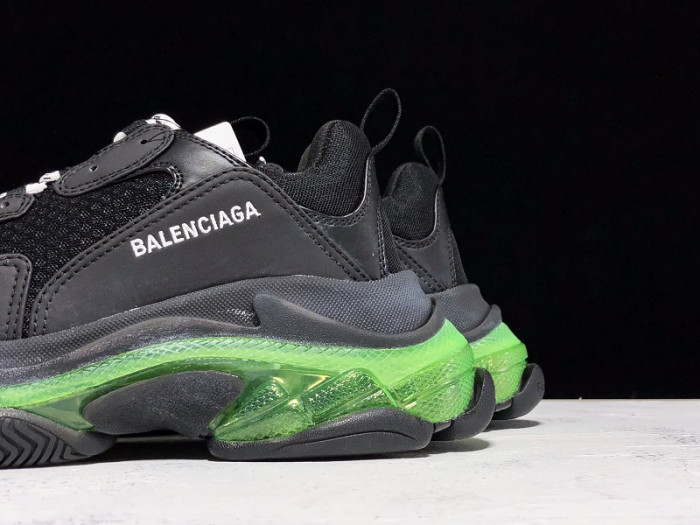balenga triple s clear sole balck and green 541624 w09o1 3861