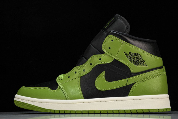 air jordan 1 mid“green black”  bq6472-031