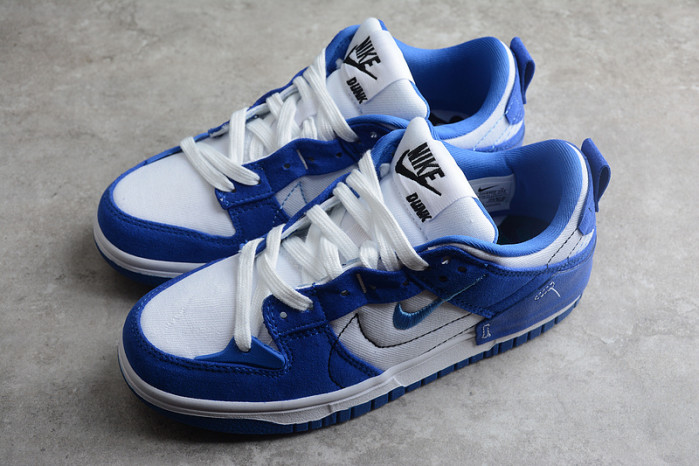 nike dunk low disrupt 2 white university blue (w)  dh4402-102