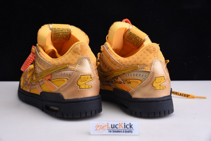nike air rubber dunk ow university gold cu6015-700