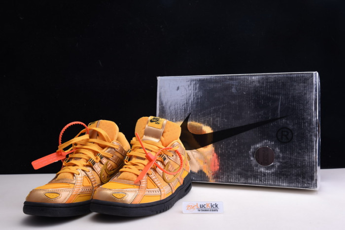 nike air rubber dunk ow university gold cu6015-700