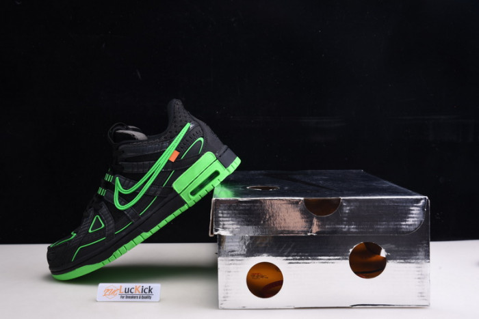 nike air rubber dunk ow green strike cu6015-001