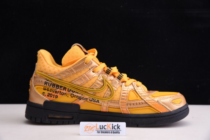 nike air rubber dunk ow university gold cu6015-700