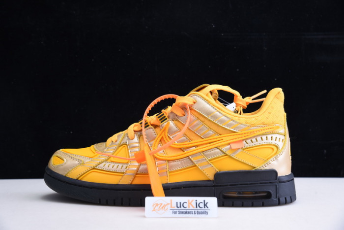 nike air rubber dunk ow university gold cu6015-700