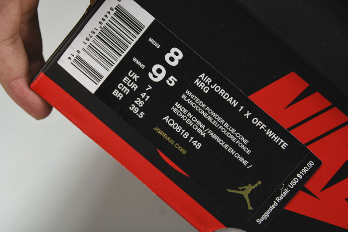 Jordan 1 Retro High OW University Blue AQ0818-148