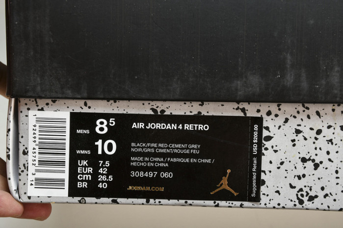 Jordan 4 Retro Bred (2019) 308497-060