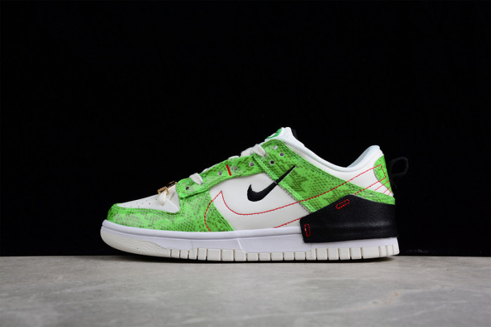 nike dunk low disrupt 2 green snakeskin dv1491-101