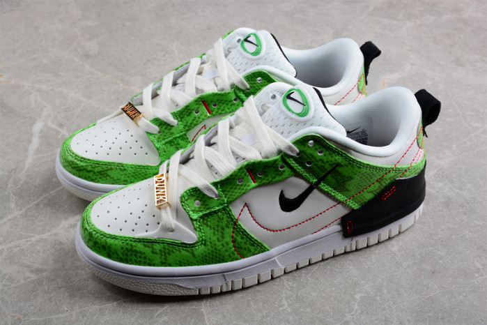 nike dunk low disrupt 2 green snakeskin dv1491-101