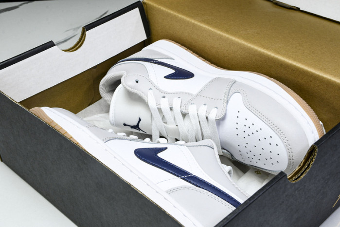 Air Jordan 1 Low Midnight Navy Neutral Grey 553558-146