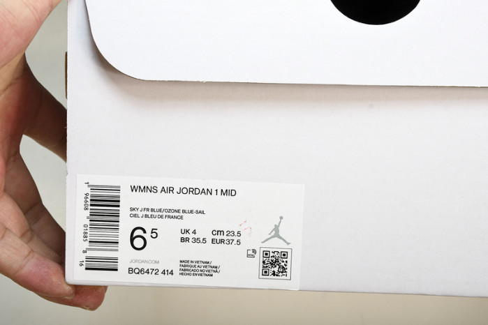 air jordan 1 mid“sky j french blue”   bq6472-414