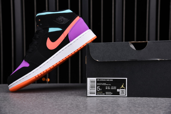 jordan 1 mid multi-color (gs)  554725-083