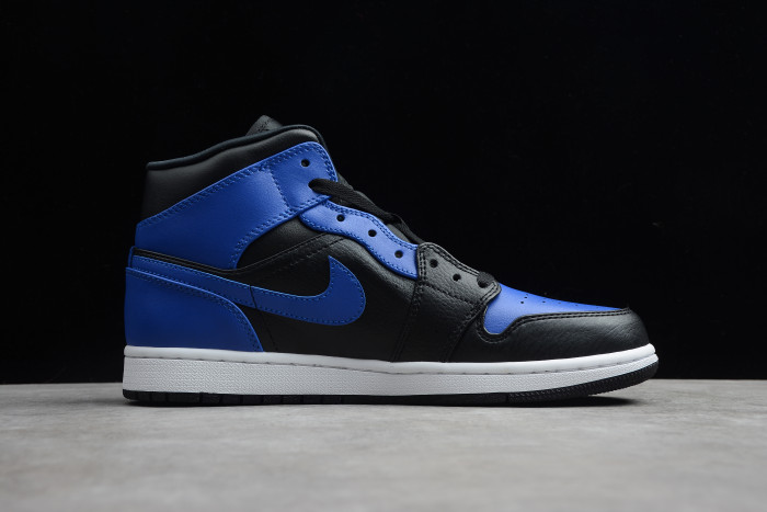 jordan 1 mid hyper royal tumbled leather 554724-077
