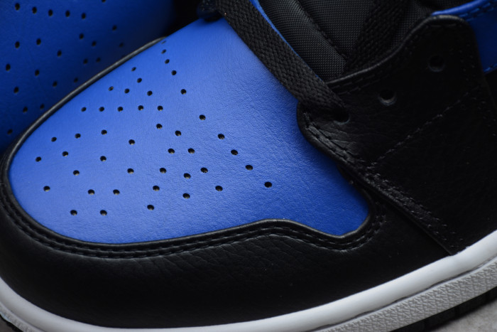 jordan 1 mid hyper royal tumbled leather 554724-077