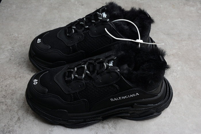 balenga triple s black clear sole 668563-w3cq5-1000