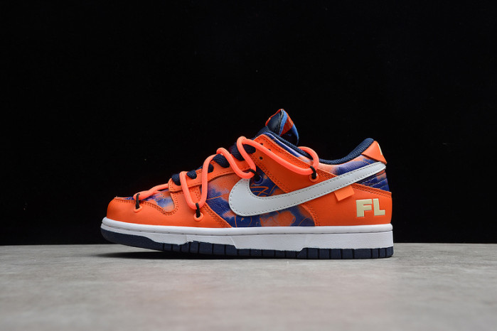 ow x futura x nike sb dunk low fluro orange/blue -dd0856-801