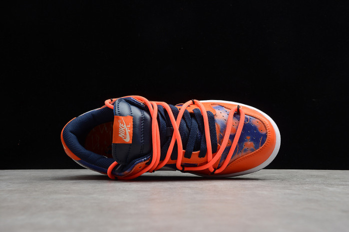 ow x futura x nike sb dunk low fluro orange/blue -dd0856-801