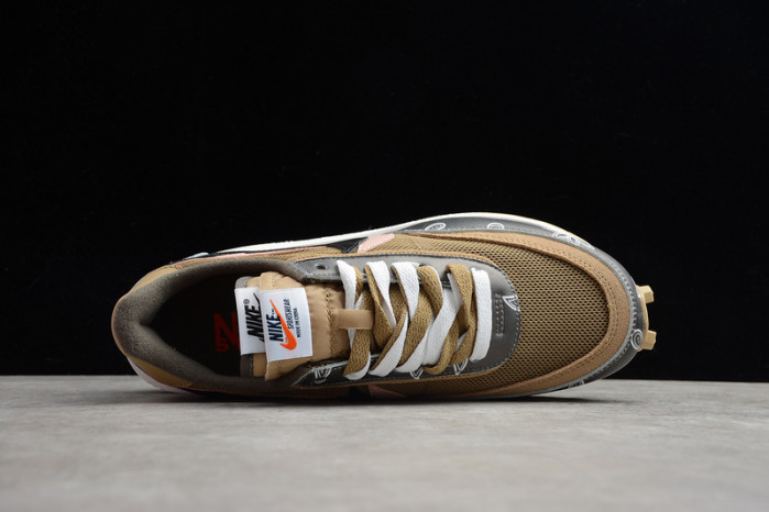 nike ldwaffle x sacai black parachute beige  cv5053-001