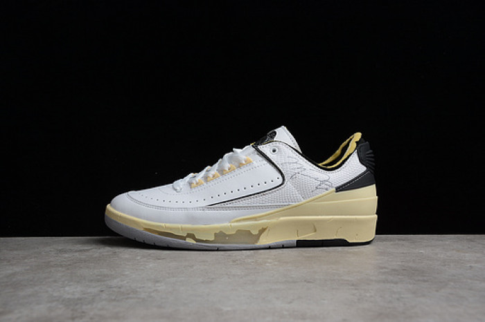 ow x air jordan 2 low sp white black grey  dj4375-101