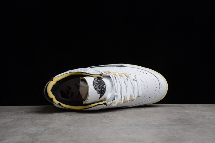 ow x air jordan 2 low sp white black grey  dj4375-101